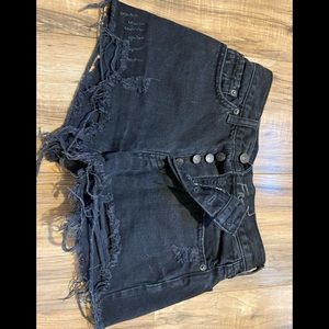 FREE PEOPLE black denim shorts